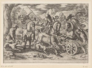 Jacht op wilde stieren door Antonio Tempesta