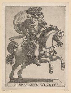 Keizer Vespasianus te paard