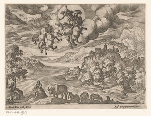 Landschap met de val van Phaëthon door Antonio Tempesta