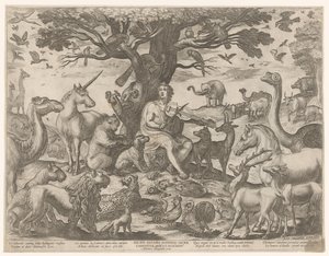 Orpheus betovert de dieren met zijn muziek