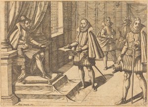 Filips II van Spanje op Zijn Troon door Antonio Tempesta