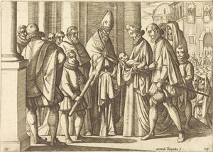Filips als Jongen voor Margaretha van Oostenrijk door Antonio Tempesta
