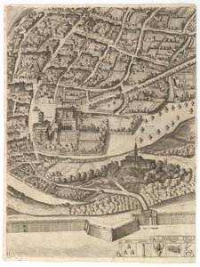 Plan van de Stad Rome. Deel 11 met de San Pancrazio linkeroever door Antonio Tempesta