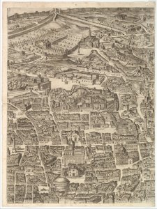 Plan van de stad Rome. Deel 3 met de Santa Maria Maggiore, het Pantheon en Trajanus