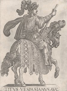 Plaat 11: Titus Vespasianus te paard naar rechts uit de 