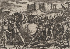 De Romeinen misleid door het paard van Civilis om te geloven dat hij dood of gewond was, 1611