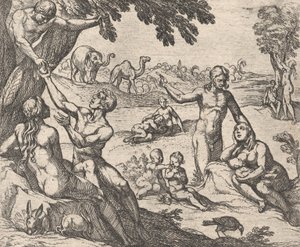 Plaat 3: De Gouden Eeuw Aetas aurea, uit Ovidius