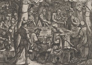 Plaat 4: Civilis vertelt de Nederlandse ouderlingen dat ze als slaven worden behandeld door de Romeinen, 1611