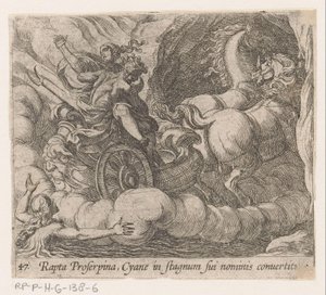 Pluto voert Proserpina langs de nimf Cyane