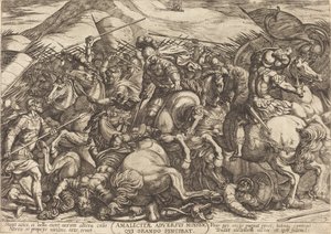 De nederlaag van de Amalekieten door de Hebreeën door Antonio Tempesta