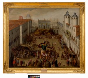 Toernooi op het Piazza del Castello, Turijn, 1620 door Antonio Tempesta