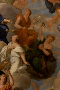 Vrede, Voorzichtigheid en Gematigdheid (detail) door Antonio Verrio