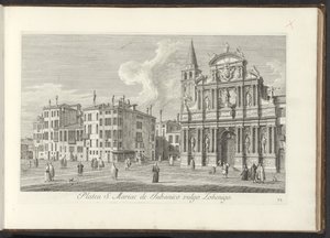 Gezicht op Campo Santa Maria Zobenigo te Venetië door Antonio Visentini