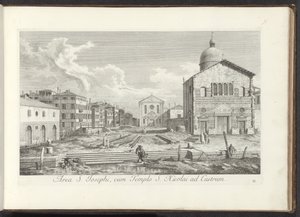 Gezicht op de Chiesa di San Giuseppe di Castello te Venetië door Antonio Visentini