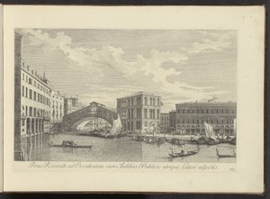 Gezicht op het Canal Grande, Palazzo dei Camerlenghi en de Rialtobrug te Venetië