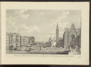 Gezicht op het Canal Grande en de Chiesa di Santa Maria della Carità te Venetië