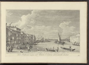 Gezicht op het Canal Grande en de kerk de Santa Chiara te Venetië