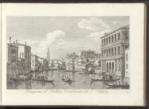 Gezicht op het Canal Grande en de toren van de San Vitale te Venetië