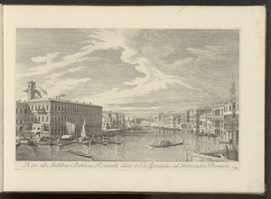 Gezicht op het Canal Grande te Venetië door Antonio Visentini