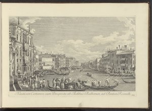 Gezicht op het Canal Grande te Venetië waar de Regata plaatsvindt