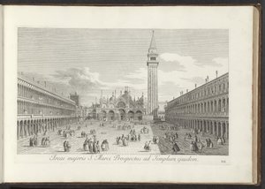 Gezicht op het San Marcoplein en de San Marco te Venetië door Antonio Visentini