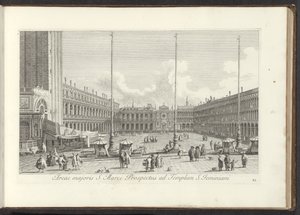 Gezicht op het San Marcoplein te Venetië door Antonio Visentini