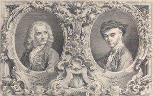 Portretten van Canaletto en Visentini
