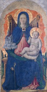 Madonna met Kind, detail van het Praglia Altaarstuk, door Antonio Vivarini door Antonio Vivarini