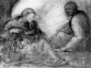 De Madonna en het Kind en St. Jozef, begin 16e eeuw, 1931 door Antonio da Correggio
