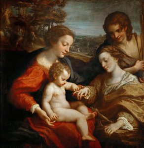 Het Mystieke Huwelijk van Sint-Catharina door Antonio da Correggio