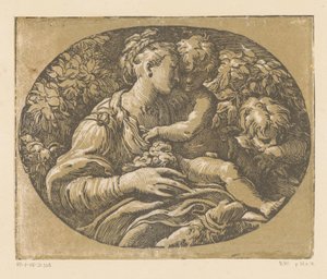 Maria met Kind en Johannes de Doper door Antonio da Trento