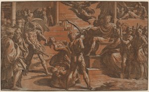 Het martelaarschap van twee heiligen door Antonio da Trento