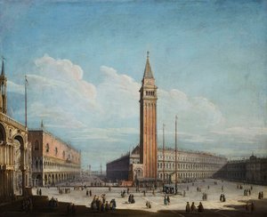 Het Piazza San Marco en de Piazzetta, Venetië, kijkend naar het zuidwesten