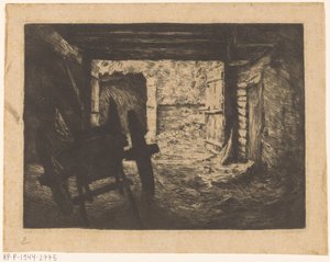 Boerenschuur met kar door Antoon Derkinderen
