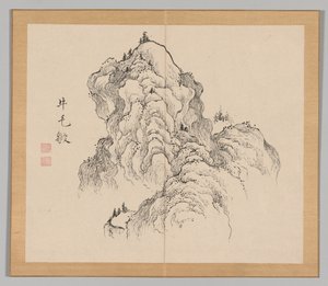 Dubbel Album van Landschapsstudies na Ikeno Taiga, Volume 1 blad 16, 18e eeuw