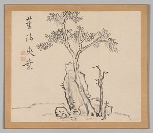 Dubbel album van landschapsstudies naar Ikeno Taiga, Volume 1 blad 4, 18e eeuw