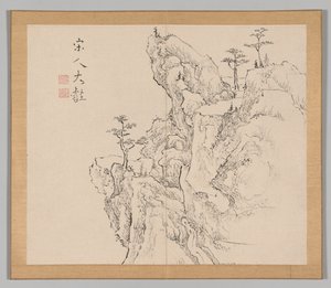 Dubbel Album van Landschapsstudies naar Ikeno Taiga, Deel 2 blad 1, 18e eeuw door Aoki Shukuya