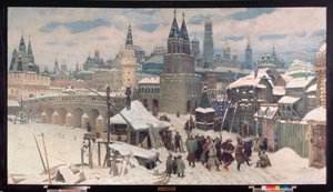 Moskou in de 17e eeuw, de Allerheiligenbrug door Apollinari Mikhailovich Vasnetsov