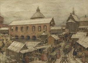 Oud Moskou. Okhotny Ryad Jacht Rij, 1900s-1910s