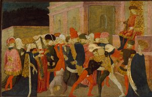 De roof van de Sabijnse vrouwen, 15e eeuw door Apollonio di Giovanni di Tommaso