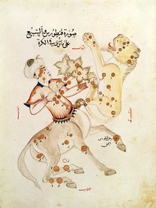 Ms 5036 fol.238 De sterrenbeelden Centaurus en Leo, uit Verhandeling over de Vaste Sterren door Abd-al-Rahman Al Sufi (903-986)