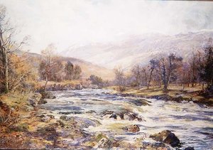 O Rivier van Winterzonneschijn, Schotland door Archibald Kay