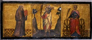 St. Benedictus, St. Christoffel en St. Catharina, c.1400 door Aretino Luca Spinello or Spinelli