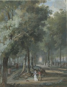 Wandelaars in een park door Arie Lamme
