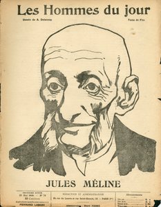 Omslag van Les Hommes du jour, satirisch in N & B door Aristide Delannoy