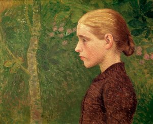 Buste van jonge boer geschilderd door Aristide Maillol (1861-1944) 1891