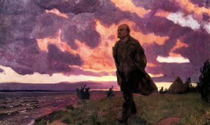 Lenin in Razliv door Arkadij Aleksandrovic Rylov