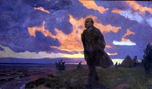 Vladimir Ilyich Lenin (1870-1924) aan de Oever door Arkadij Aleksandrovic Rylov