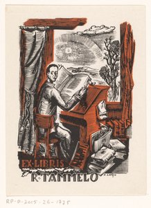 Ex libris van R. Tammelo door Arkadio Laigo