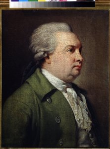 Portret van de toneelschrijver Denis Ivanovich Fonvizin (1745-1792) door Armand Charles Caraffe